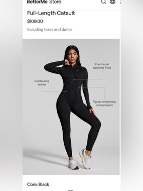 Black Full-Length Catsuit Jumpsuit